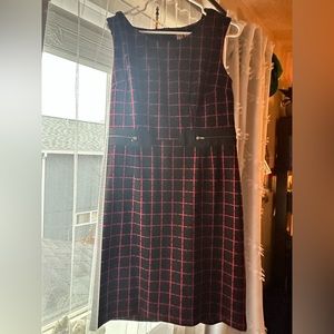 Black and red knee length dress